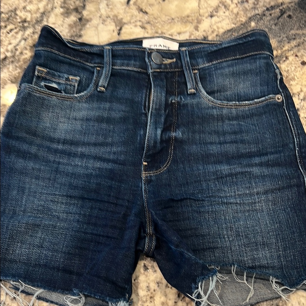 Frame Le Tour Blue Denim Shorts